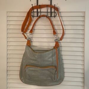 Stefie Talman Orange Silver Metallic Handmade Adjustable Strap Beautiful Bag
